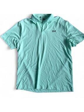 Under Armour Polo Shirt Large 🔥 Mint Green Performance Golf